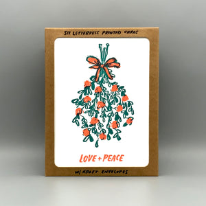 SET OF SIX / Mistletoe Love and Peace